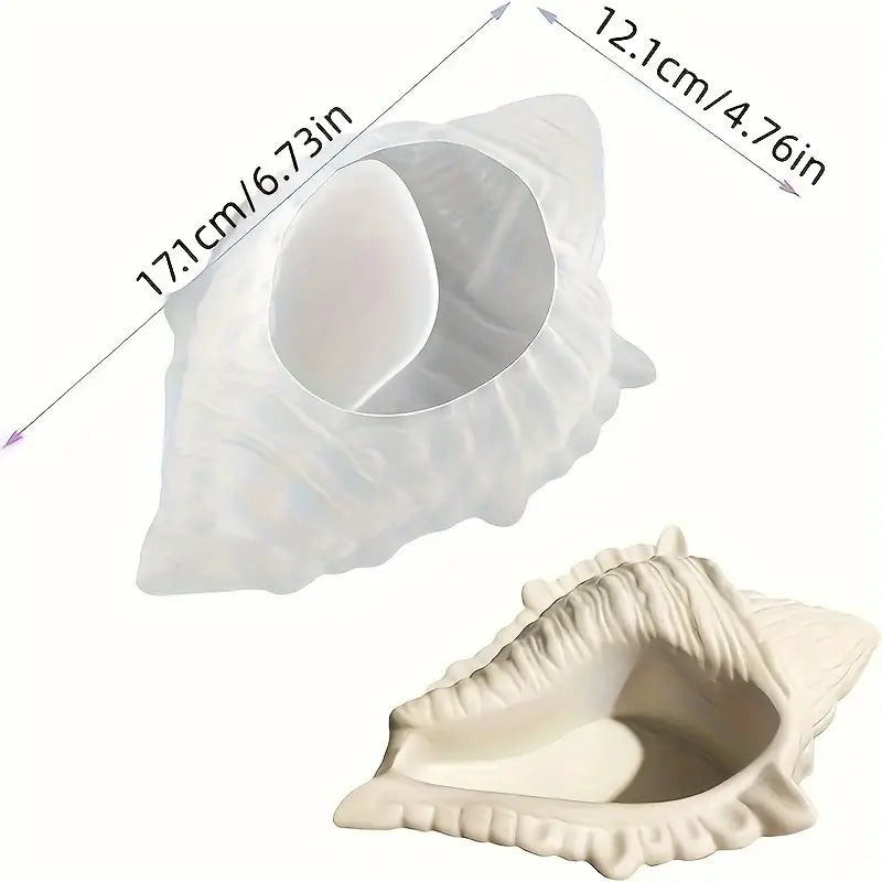 3D Seashell & Conch Silicone Mold for Candle Holders - Epoxy Resin Casting, DIY Plaster & Concrete Storage Boxes, Home Decor Planters & Clay Flower Pots