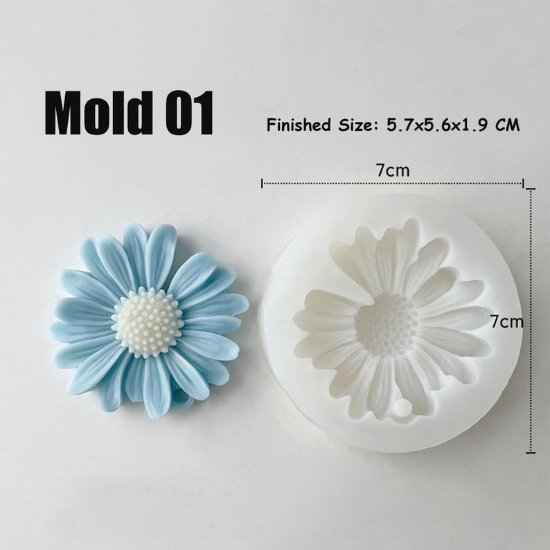 Flower Silicone Mold,Daisy Resin Mold,Sun Flower Resin Mold,Scented Plaster Flower Mold,Flower Soap Silicon Mold