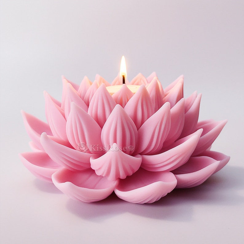 Lotus Candle Mold I 3D Fondant Flower Silicone Scented Wax Mould