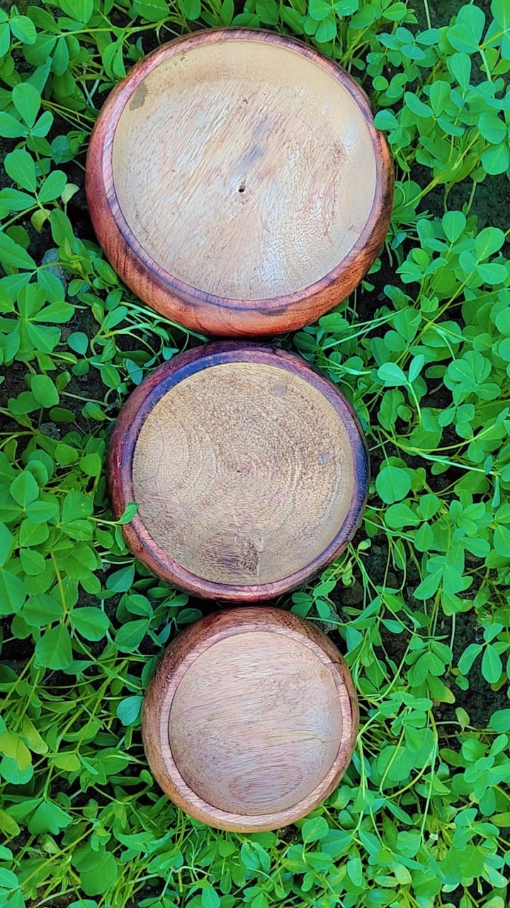 Wooden Candle Round Curve Bowl