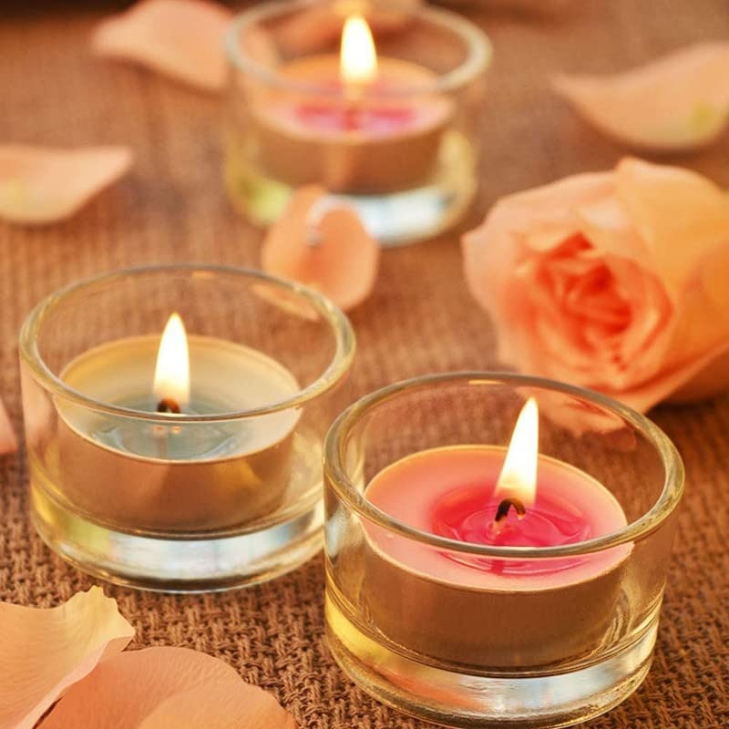 Clear Glass Tealight Holder for Diwali, Christmas (Pack of 6) Glass Tealight Holder, Diwali Gift, Tealight Candle Holder, Candle Stand