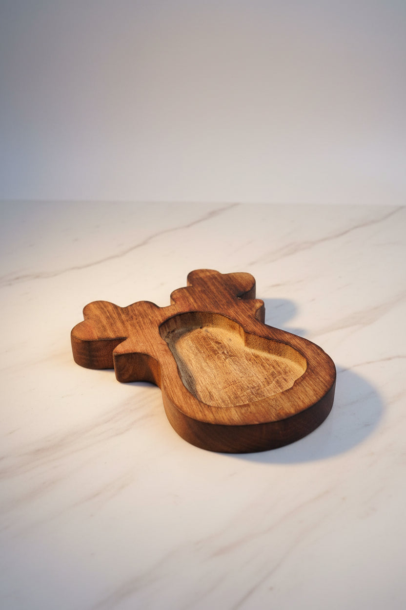 Reindeer Wooden Candle Bowl