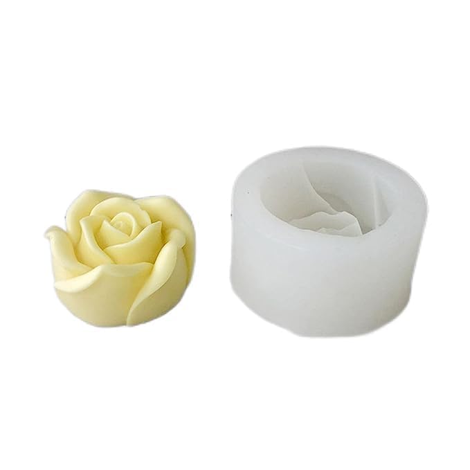 Silicon 3D Flower Bloom Rose Shape Silicone Moulds for Cupcake Dessert Chocolate Jelly Cookie Decor, Pastry, Chocolate, Handmade Soap Mould Candy Making, White