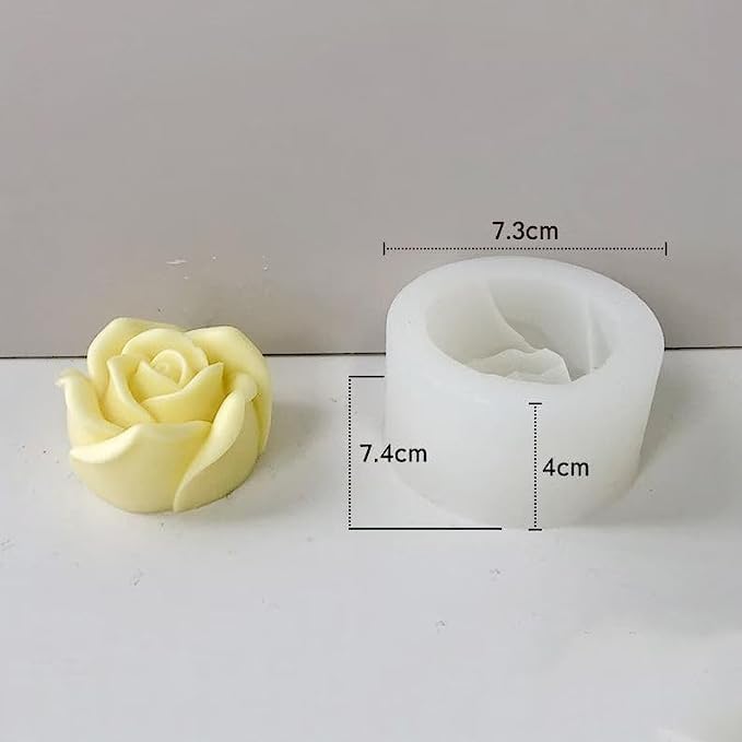 Silicon 3D Flower Bloom Rose Shape Silicone Moulds for Cupcake Dessert Chocolate Jelly Cookie Decor, Pastry, Chocolate, Handmade Soap Mould Candy Making, White