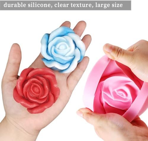 Silicon 3D Flower Bloom Rose Shape Silicone Moulds for Cupcake Dessert Chocolate Jelly Cookie Decor, Pastry, Chocolate, Handmade Soap Mould Candy Making, White