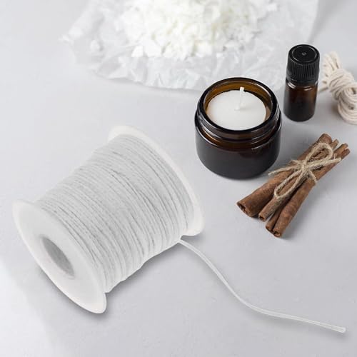 Bloom Creations 61 Meter Flat Cotton Candle Wick Roll, DIY Candle Making Supplies Thread, Eco-Friendly Batti for Oil Lamp, Diya, Kerosene Lamp, Long Lasting Wick Spool