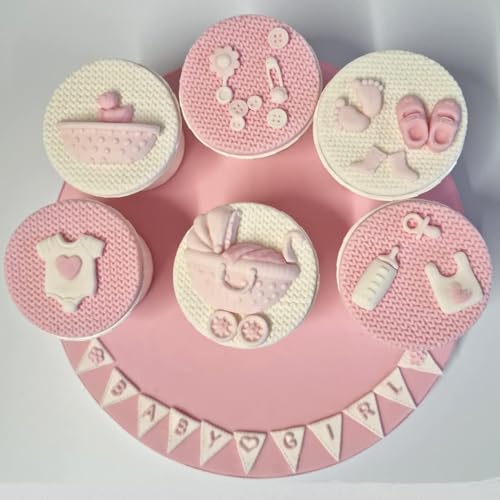 Baby Shower Theme Fondant Mold I 3D Newborn Baby Accessories Mini Round Silicone Mould
