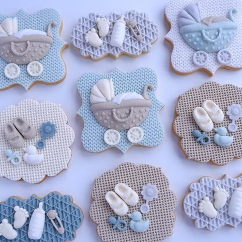 Baby Shower Theme Fondant Mold I 3D Newborn Baby Accessories Mini Round Silicone Mould
