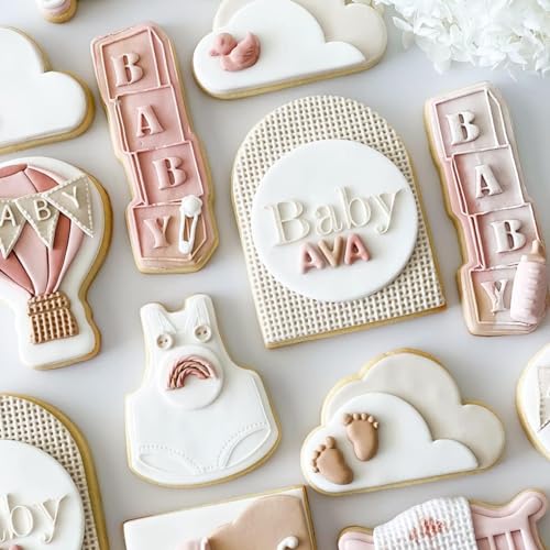 Baby Shower Theme Fondant Mold I 3D Newborn Baby Accessories Mini Round Silicone Mould