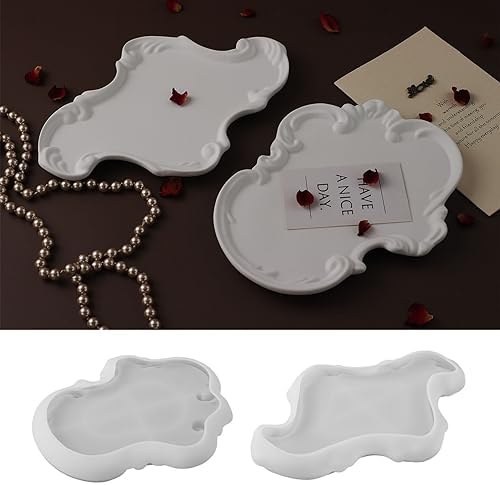 European Style Serving Tray Silicone Mould — Crystal Epoxy Resin Cast (2 Designs A/B)