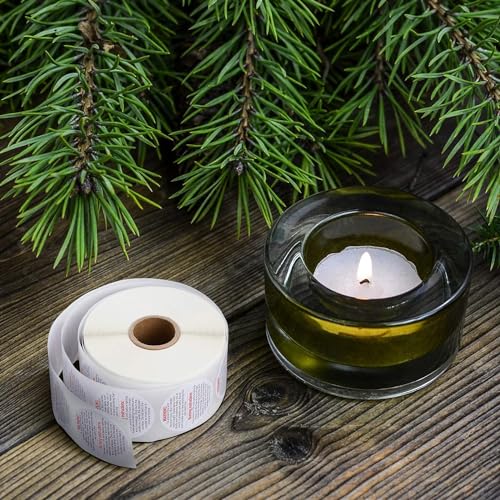 Candle Warning Labels Candle Safety Sticker 1.5 Inch for DIY Candle Jars (500)