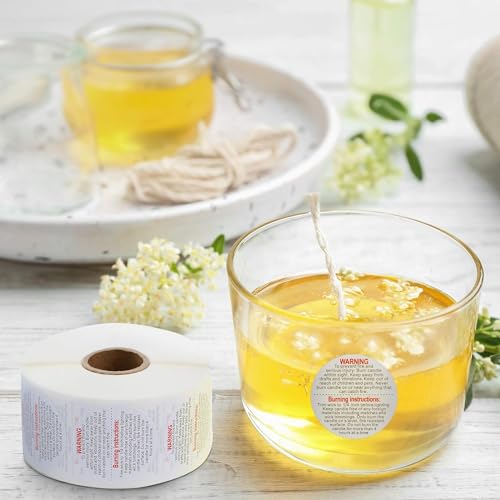 Candle Warning Labels Candle Safety Sticker 1.5 Inch for DIY Candle Jars (500)