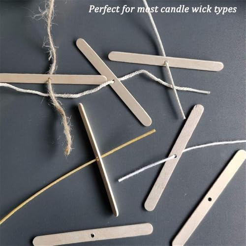 Wood Candle Wick Holder I Centering Devices Candles Wick Bars I Natural Environmental Friendly I for Handmade Soy & Beeswax Candle Making Wedding Birthday Party Home Decoration (50)