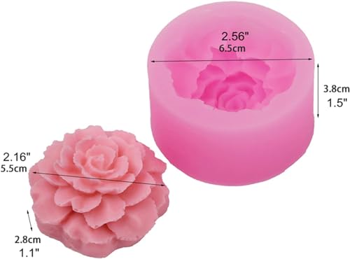 3D Carnation Candle Mold Flower Silicone Mold for Soap, Fondant, Cake Decorating, Chocolate, Candy,Ploymer Clay mold craft mold candle mold flower mould