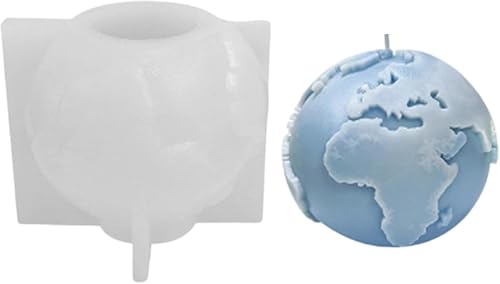 Globe Candle Mold I 3D Earth Round Shape Casting Silicone Cement Mould I Succulent Concrete Molds