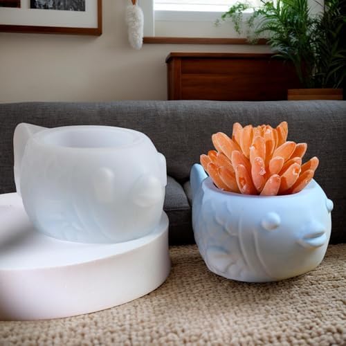 Fish Conch Flower Pots Mould | Fish Plant Pot Moulds,Silicone Planter Mold, Fish Conch Flower Pots Mould