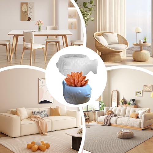 Fish Conch Flower Pots Mould | Fish Plant Pot Moulds,Silicone Planter Mold, Fish Conch Flower Pots Mould