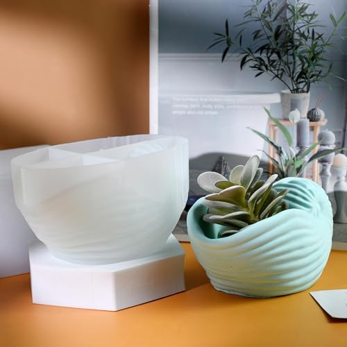 Fish & Shell Flower Pot Silicone Planter Mould – Concrete Plaster Plant Pot Mould