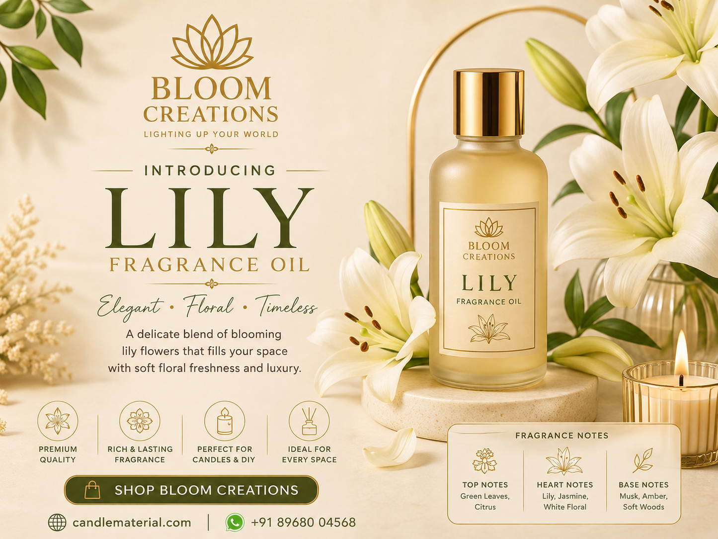Lily Fragrance Oil for Candle Making – Elegant Floral Scent