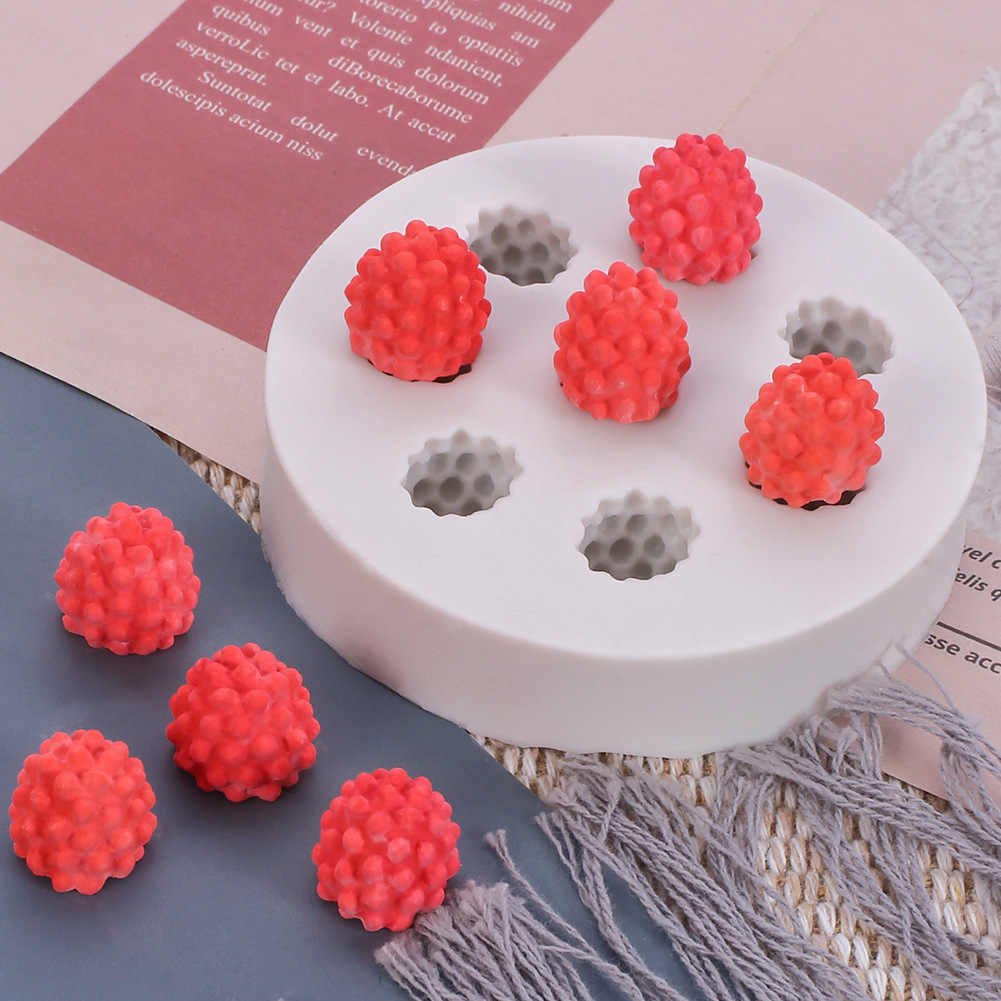 3D Raspberry Mould for Chocolate Candy & Soap MakingāSilicone Mould for DIY Activity, Homemade Resin Clay Art Kitchen Baking Cake Decoration Reusable & Food Grade (White 08-Cavities) 1-Pc