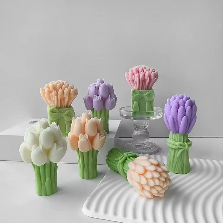 3D tulip bouquet silicone mold