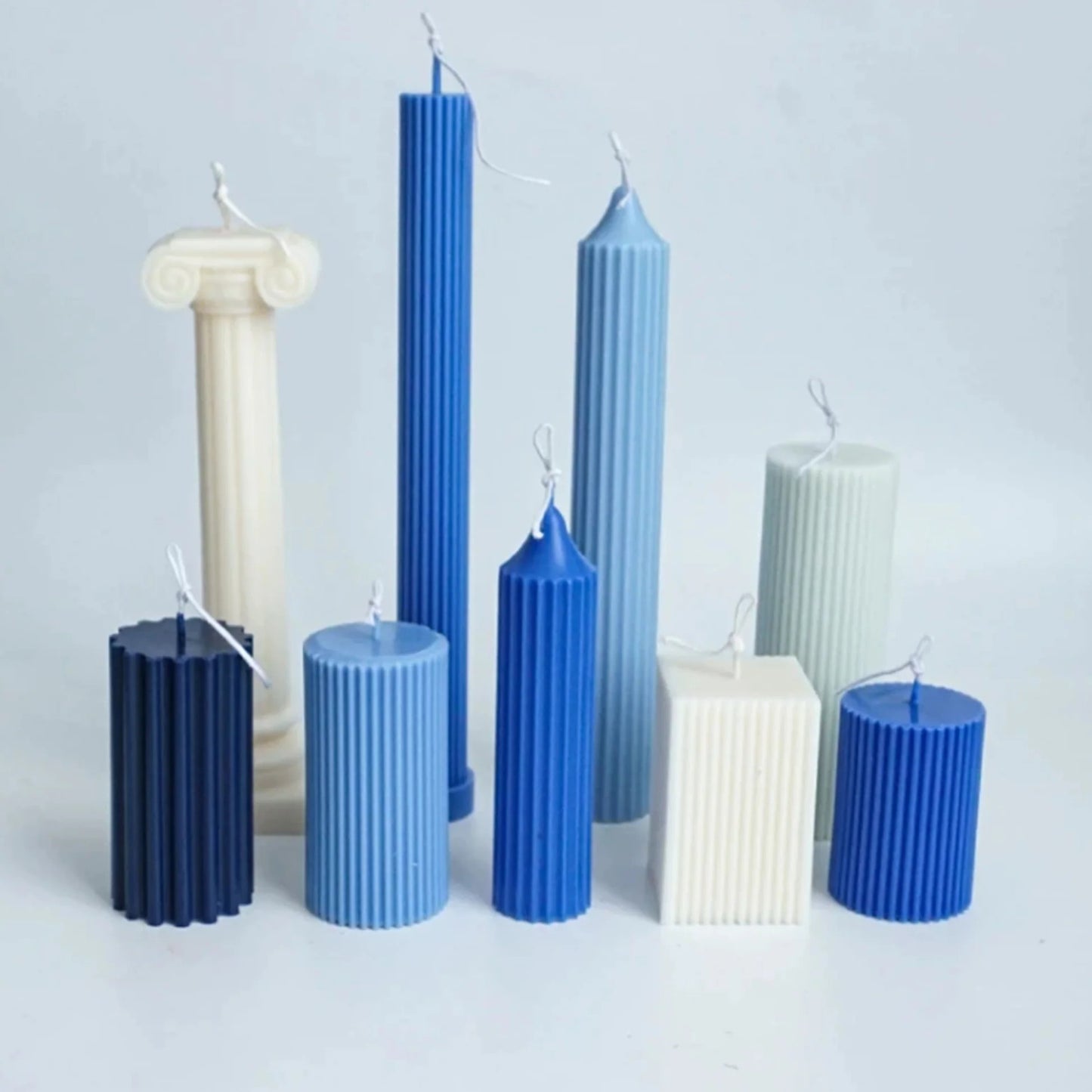 Acrylic Ribbed Cylinder Pillar Candle Mould – Fine Vertical Stripe Round Candle Making Mould 5×7.5cm | Transparent Plastic DIY Candle Mould