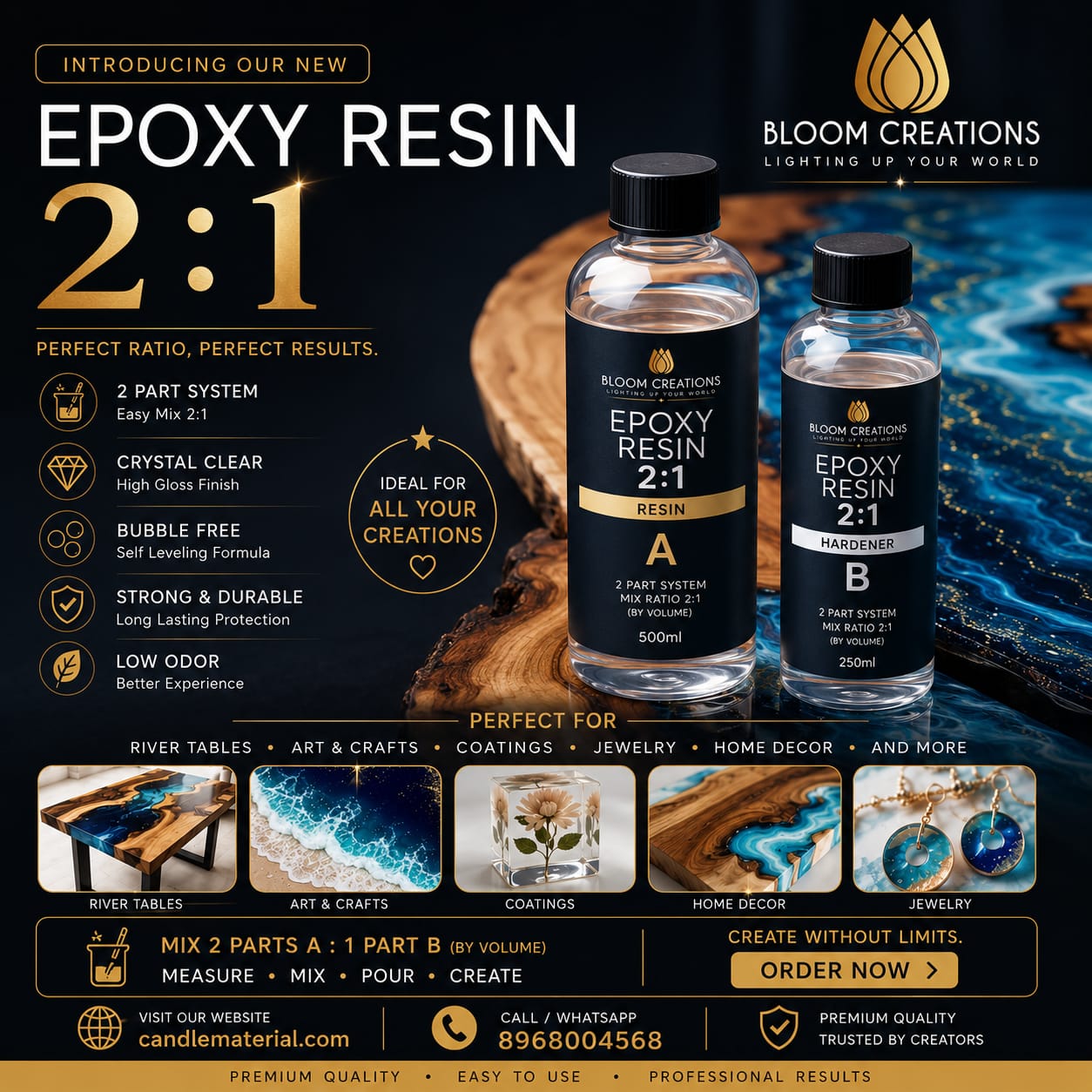 Bloom Creations Epoxy Resin 2:1 | Crystal Clear |