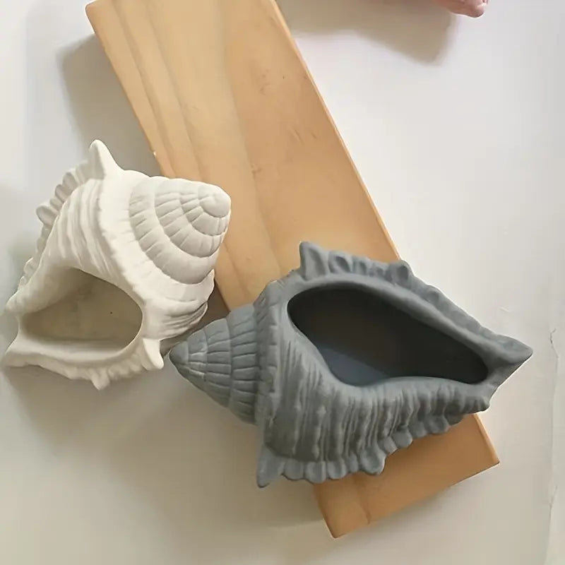 3D Seashell & Conch Silicone Mold for Candle Holders - Epoxy Resin Casting, DIY Plaster & Concrete Storage Boxes, Home Decor Planters & Clay Flower Pots