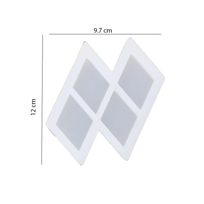 Silicone barfi mould dimensions – 12cm x 9.7cm, 4 diamond cavities