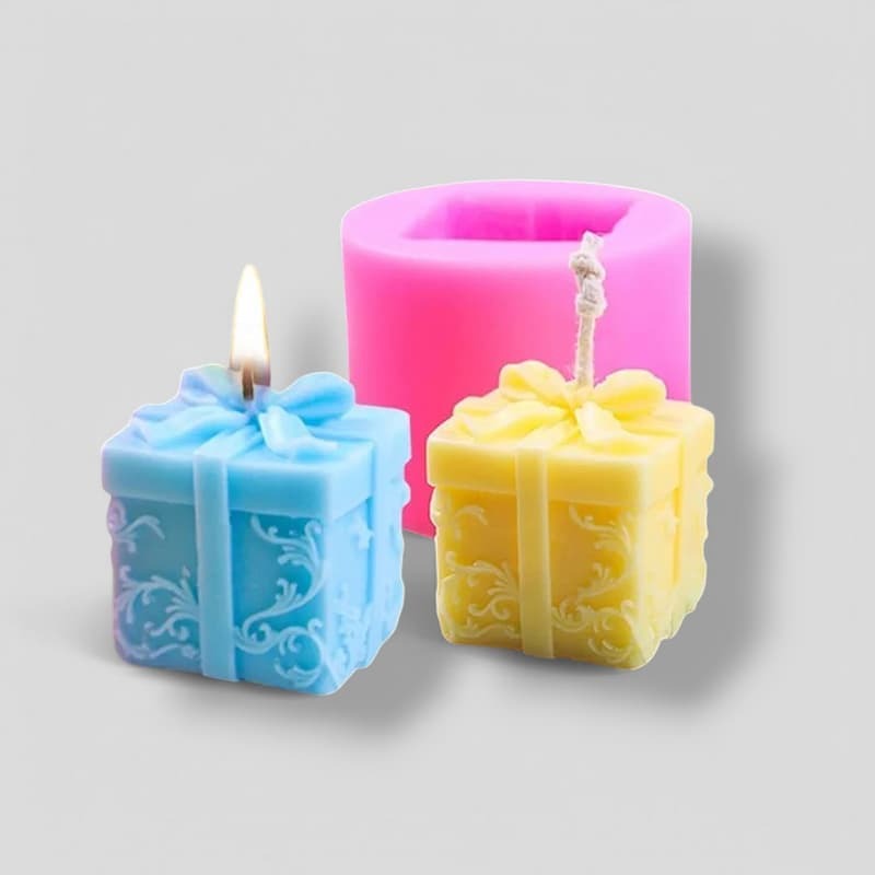 Gift Box Silicone Mould – 3D Present Box Candle, Resin & Chocolate Mould