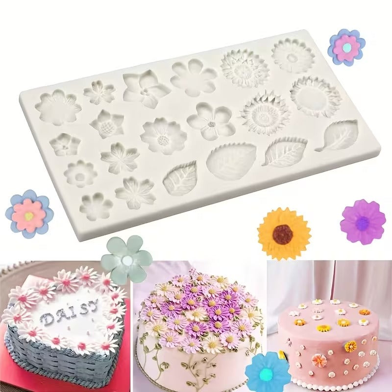 20 Cavity Flower & Leaf Petal Mould