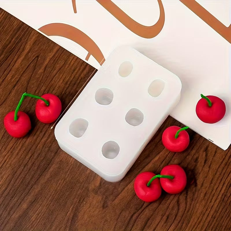 6-Cavity Cherry Silicone Mold - Mini Fruit Shape Mold for Soap, Candle Embeds & Resin
