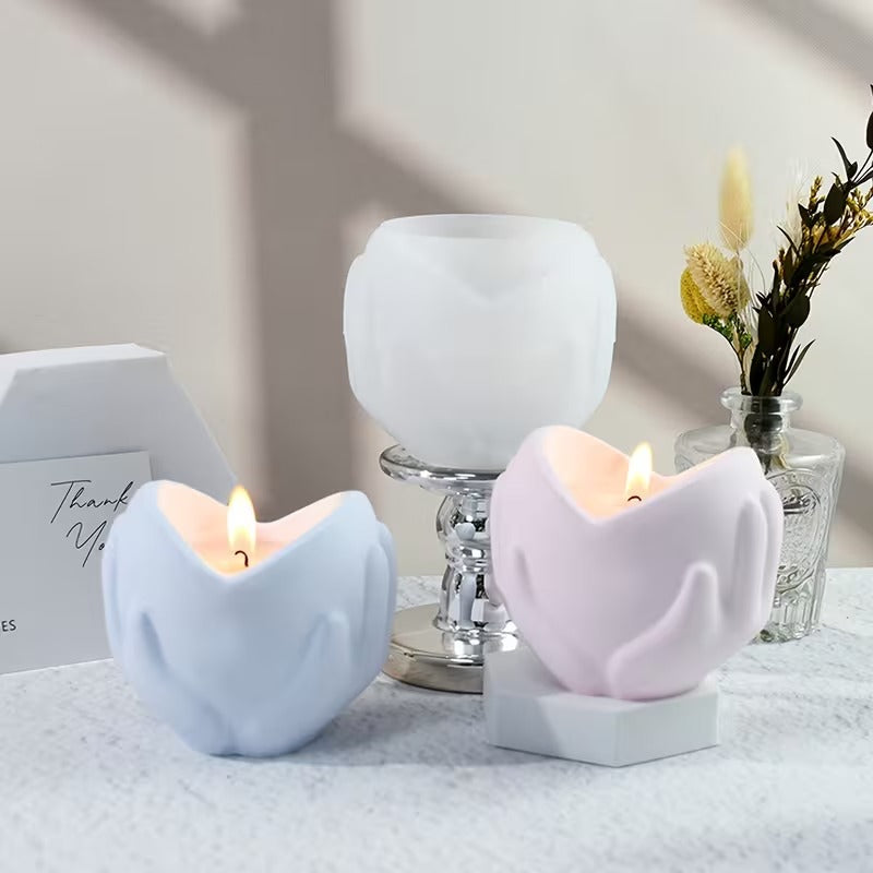 Heart Hands Candle Mold Silicone for DIY Crafting, Handmade Soap Making, Resin Art, Aromatherapy Wax, Home Decor & Gifting Projects