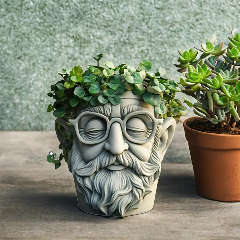Head Planter Silicone Mold | 8.5cm Face Flower Pot Mold for Resin, Cement, Gypsum, Succulents