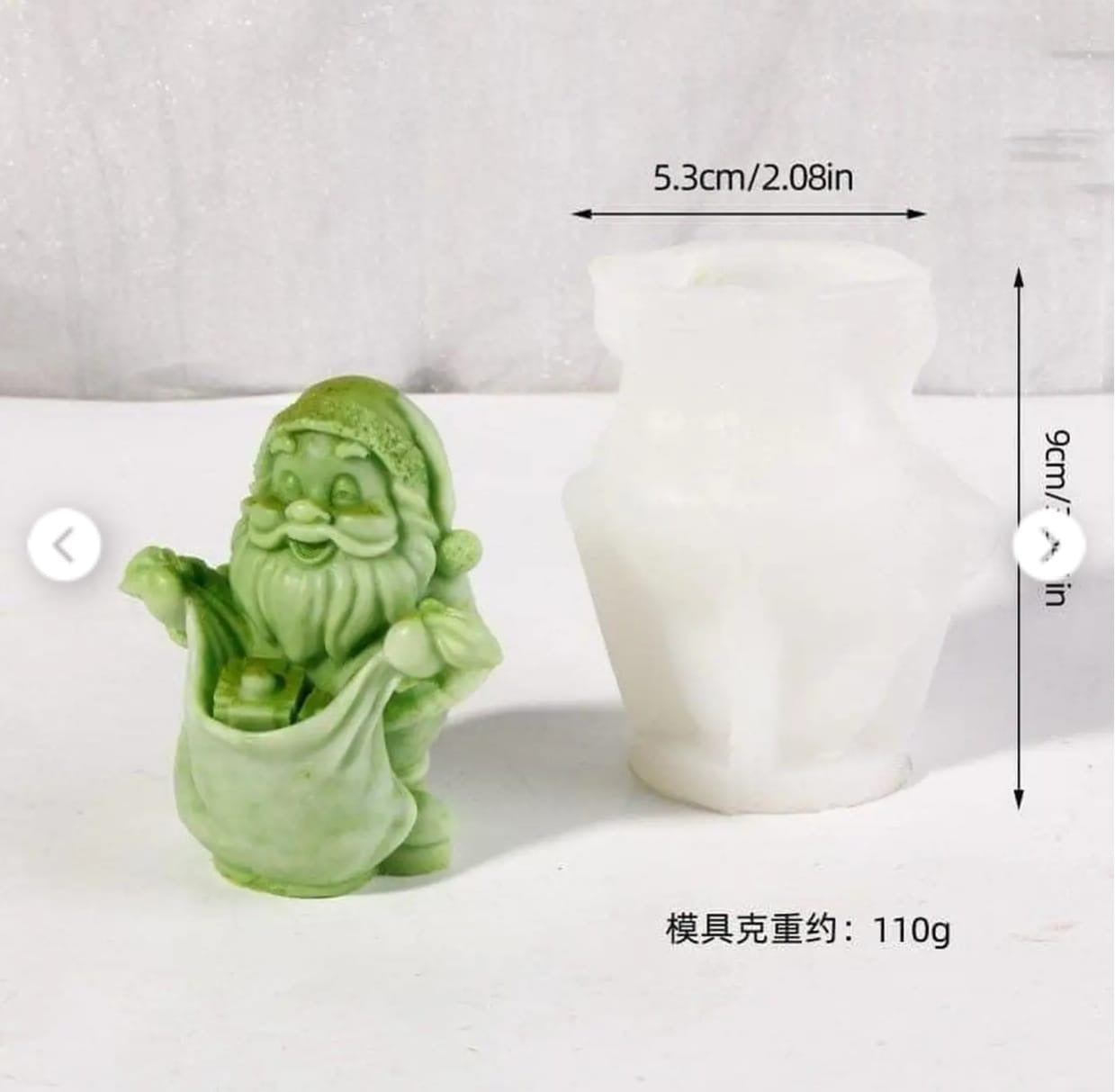 Santa front bag silicone candle mould for festive Christmas decorative candles