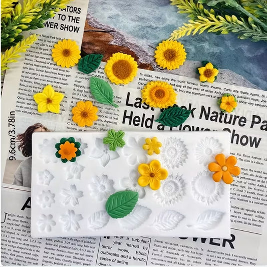 20 Cavity Flower & Leaf Petal Mould
