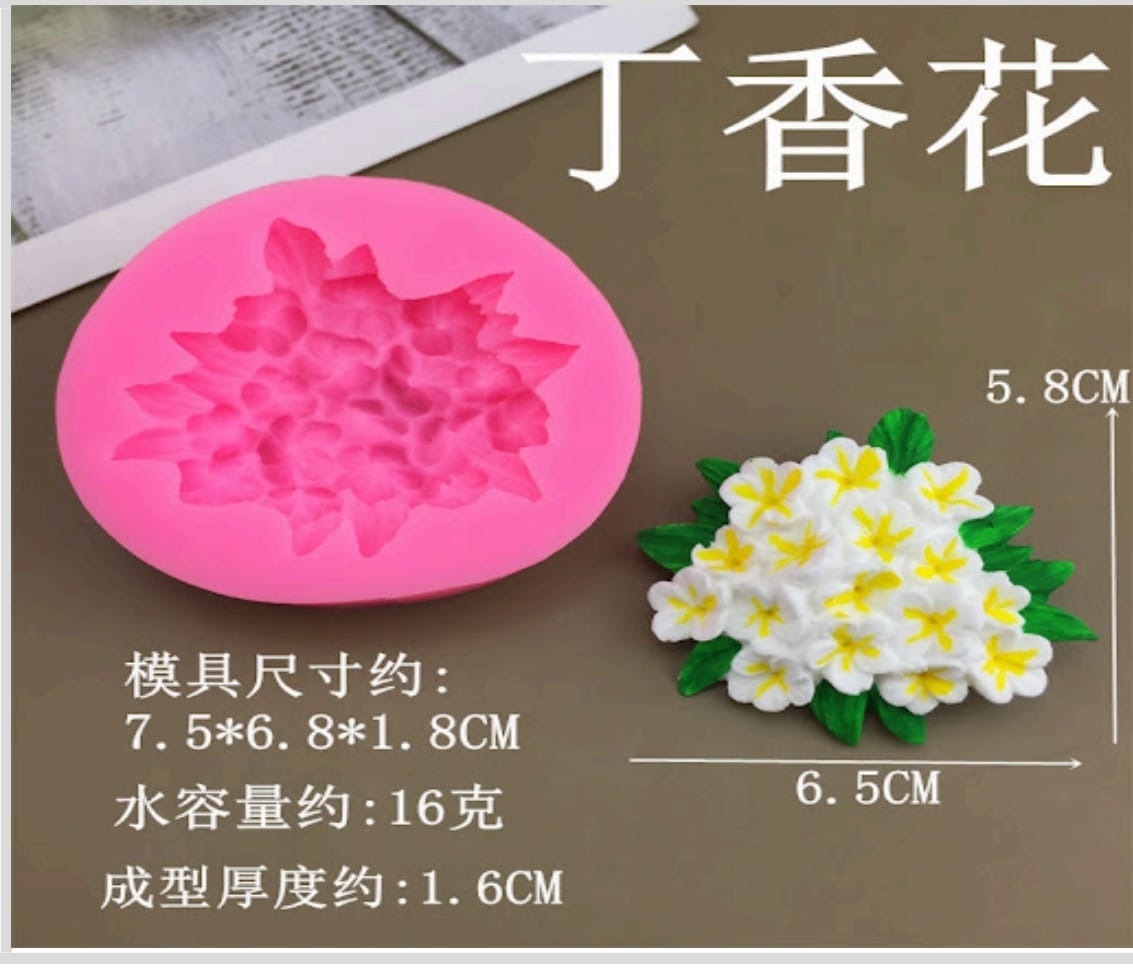 Lilac flower silicone mold for floral candles and decorative crafts