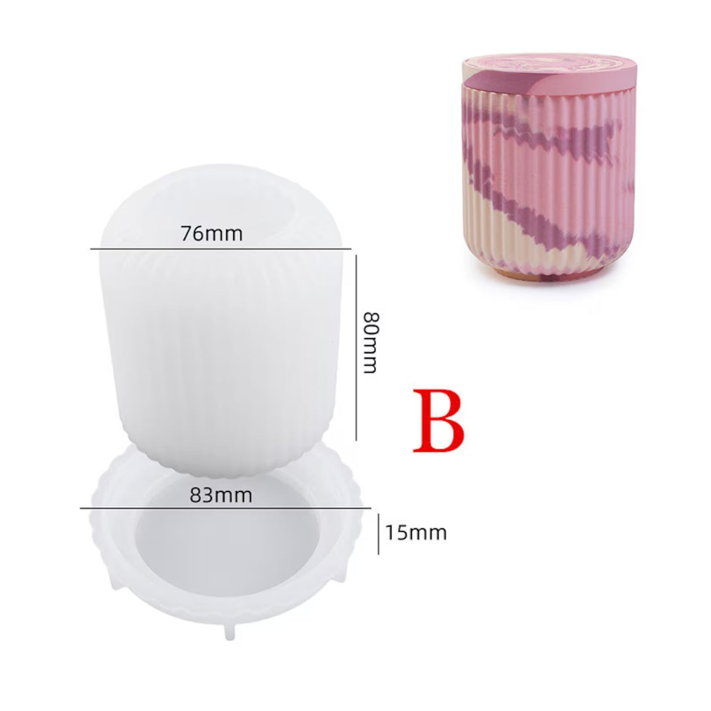 Silicone Storage Box Mold with Lid – Candle, Soap & Resin Jar Mould (4 Styles)
