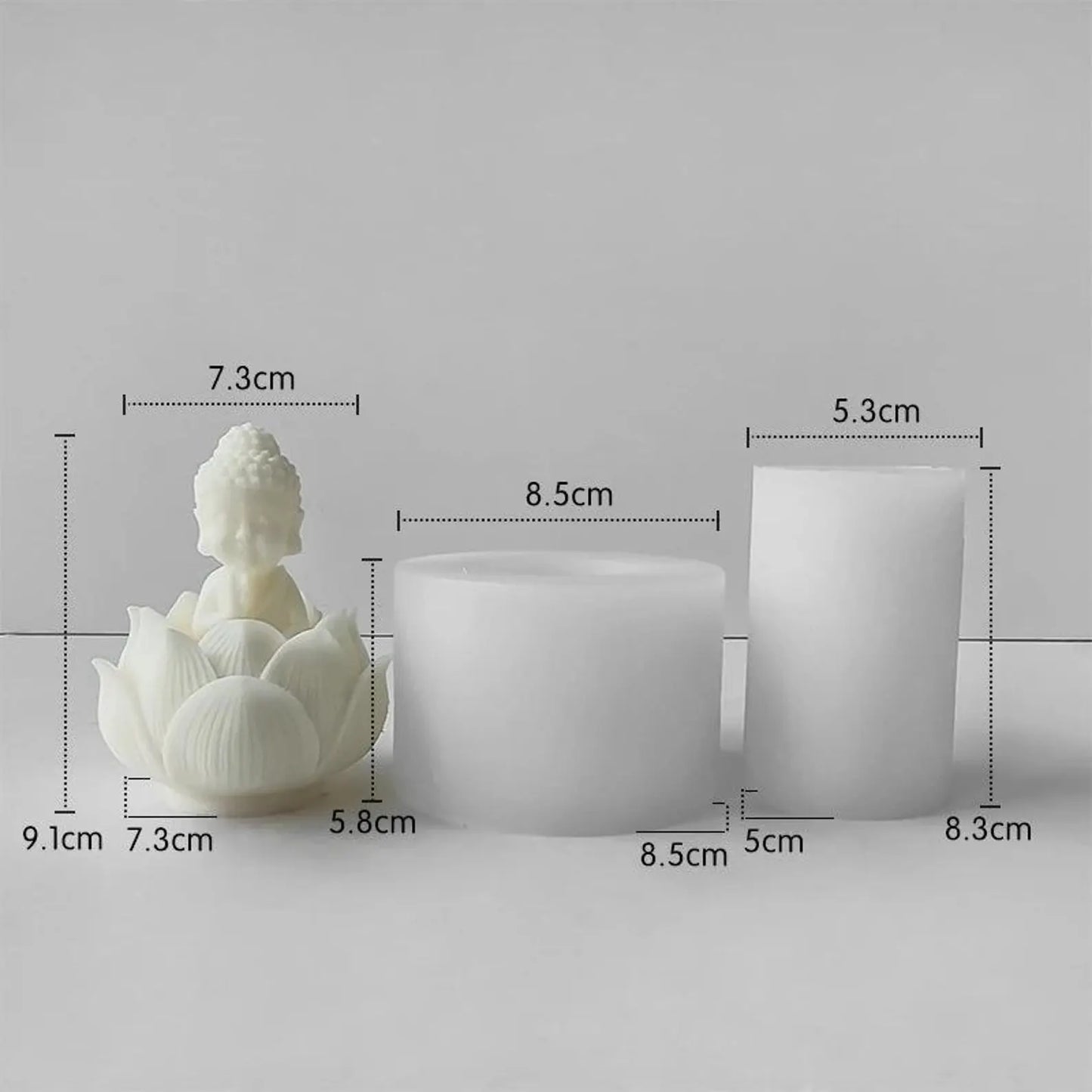 Buddha Statue Silicone Mould – Lotus Candlestick Holder, Cement & Aromatherapy Plaster Mould