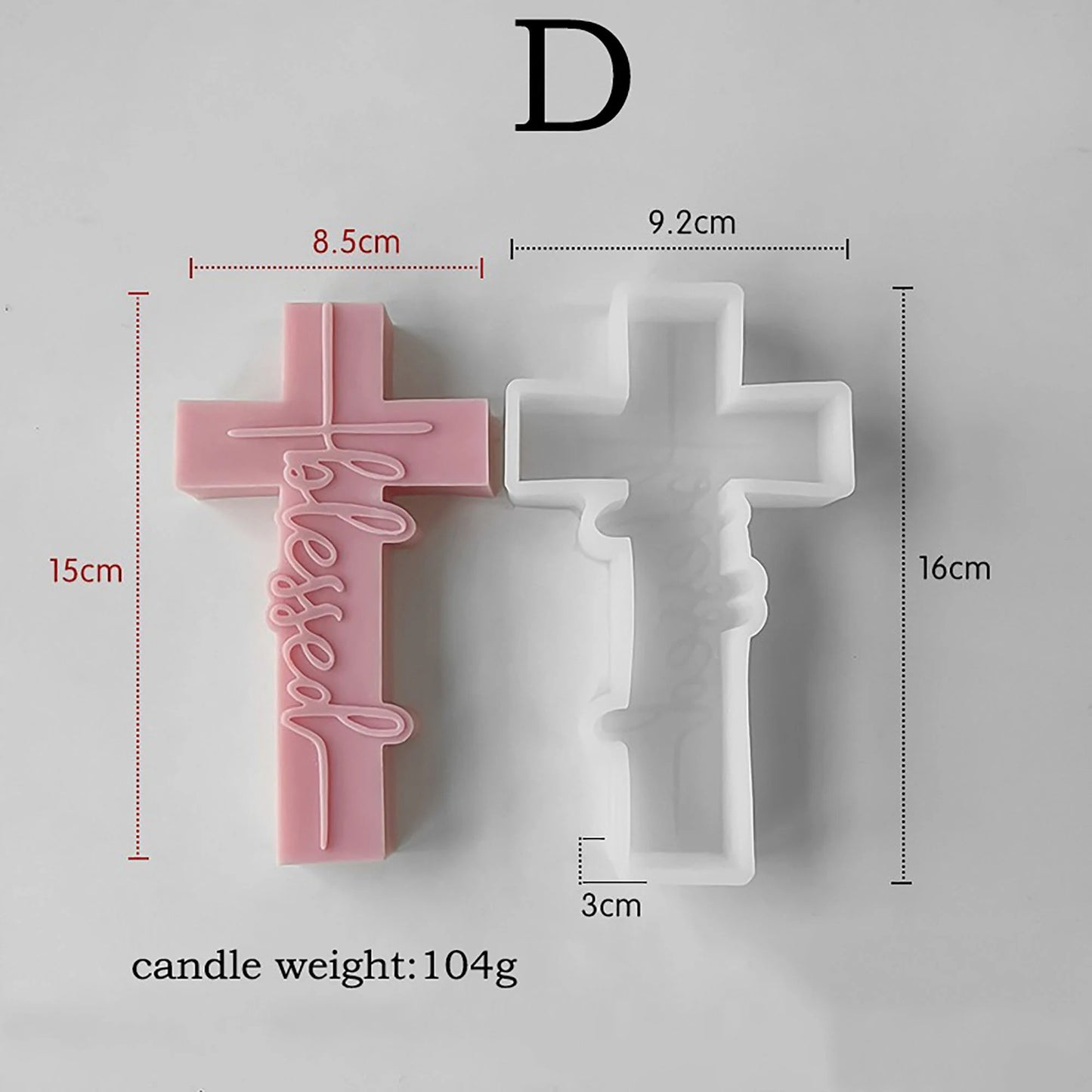 Blessed Cross Silicone Candle Mold