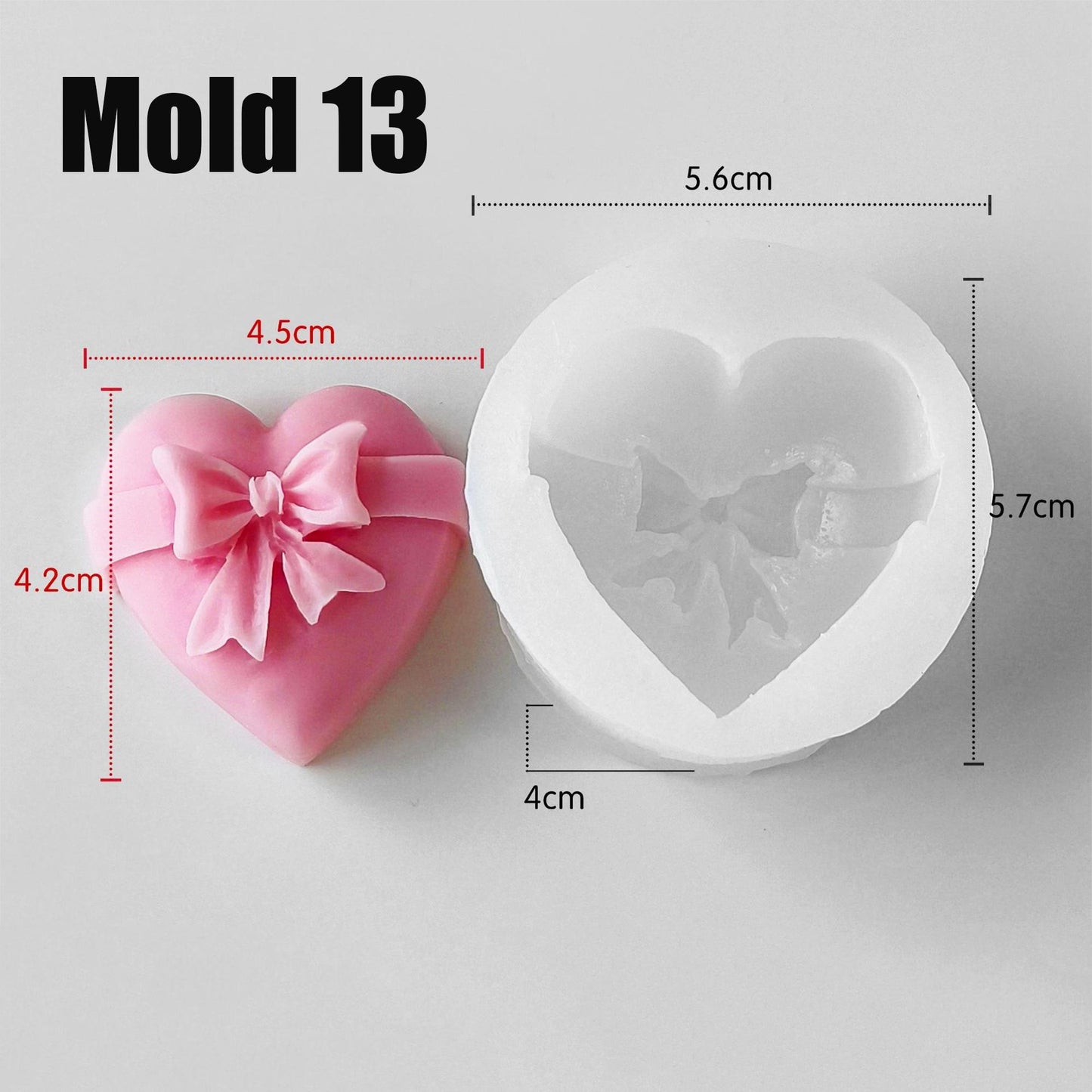 Heart silicone candle mold for romantic wax, soap, and scented candle making