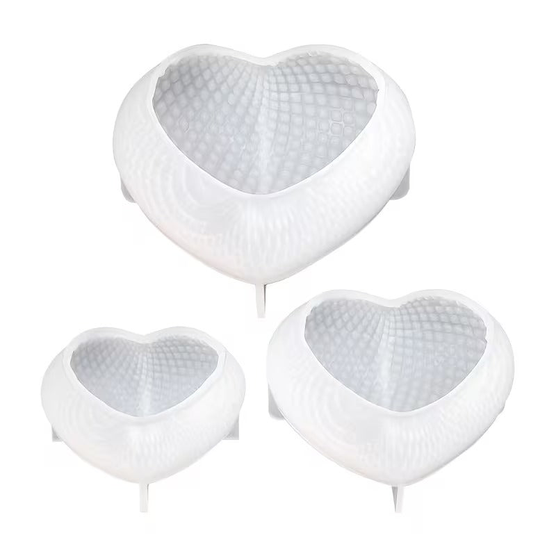 Bubble Texture Heart Candle Silicone Mould – 3 Sizes