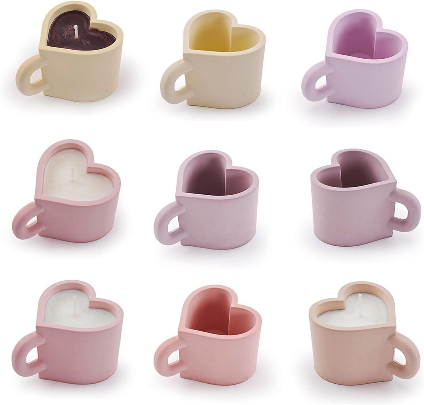 Heart Mug Candle Silicone Mould – 2 Sizes