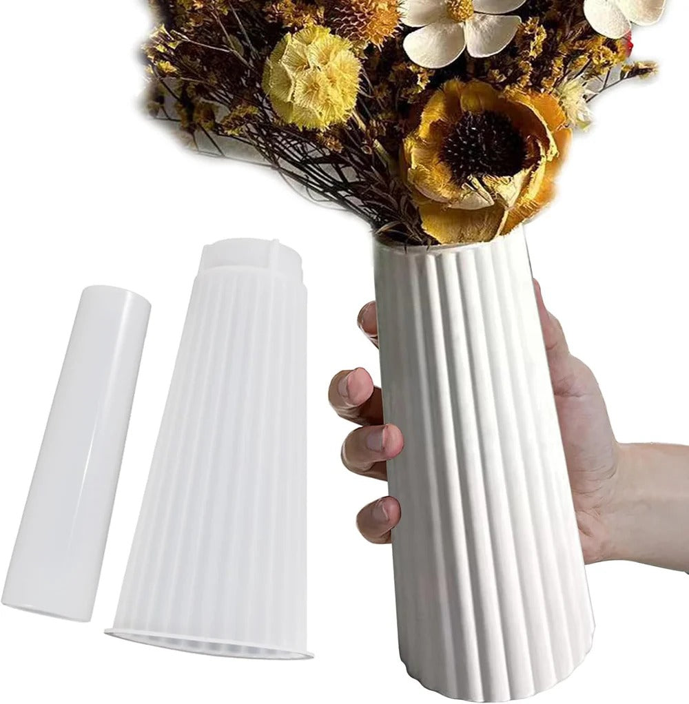 Ribbed Vase Silicone Candle Mould – 2-Part Design (Candle & Hollow Vase)