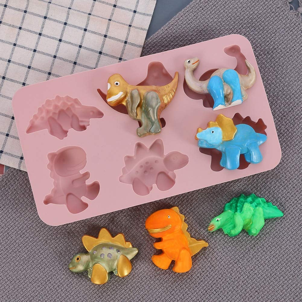 3D Dinosaur Silicone Mould – 6-Cavity Large Candle, Soap & Resin Mould