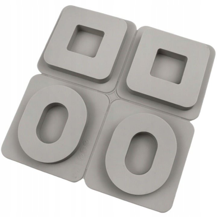 Wax Tablet & Hanging Ornament Silicone Mould – Oval & Square Frame (4-Cavity)