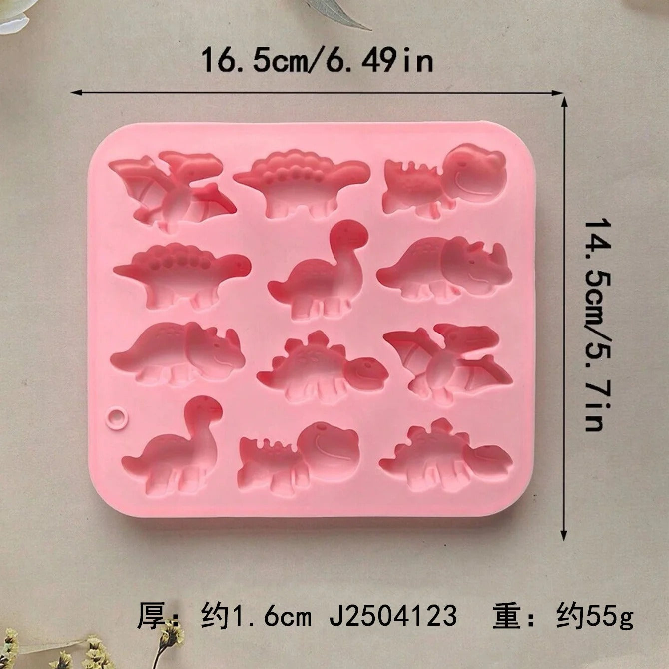 Cute Dinosaur Silicone Mould – 12-Cavity Chocolate, Candle & Resin Mould