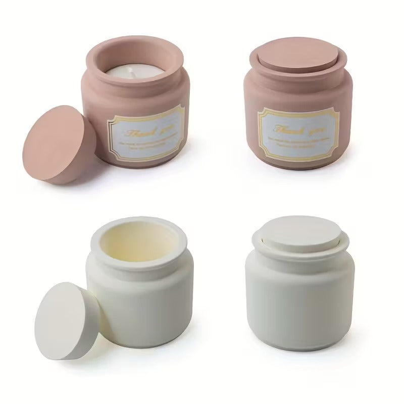 Candle Jar Silicone Mould with Lid – Concrete, Plaster & Wax Candle Vessel Mould