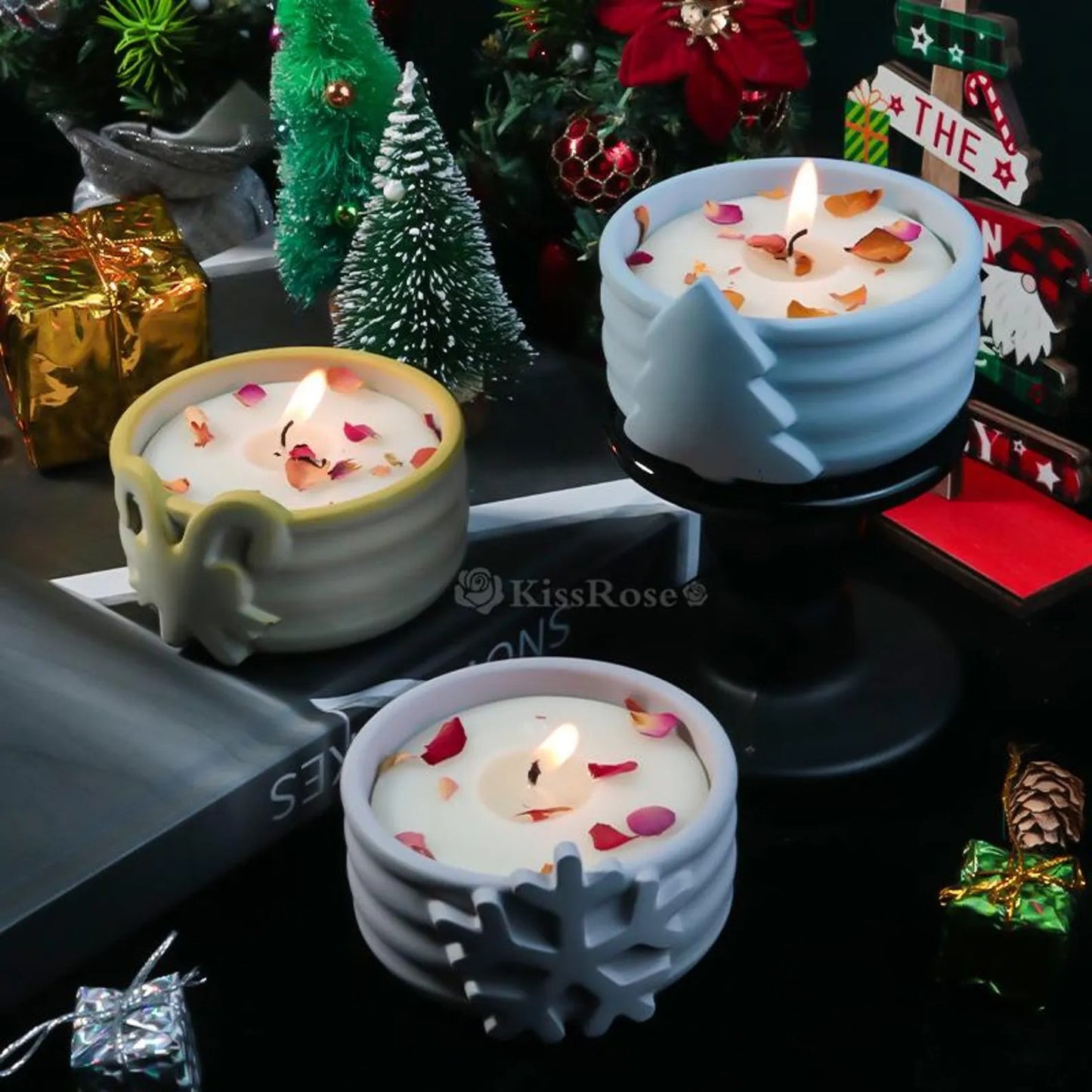 Christmas snowflake candle vessel silicone mold — packaging photo