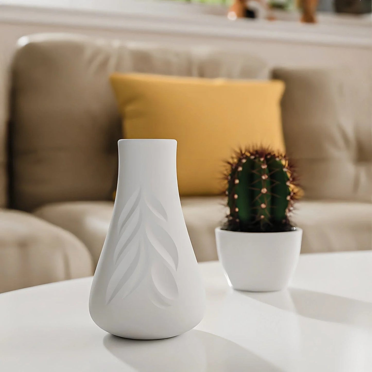 Leaf Pattern Vase Silicone Mold — finished vase | Bloom Creations India